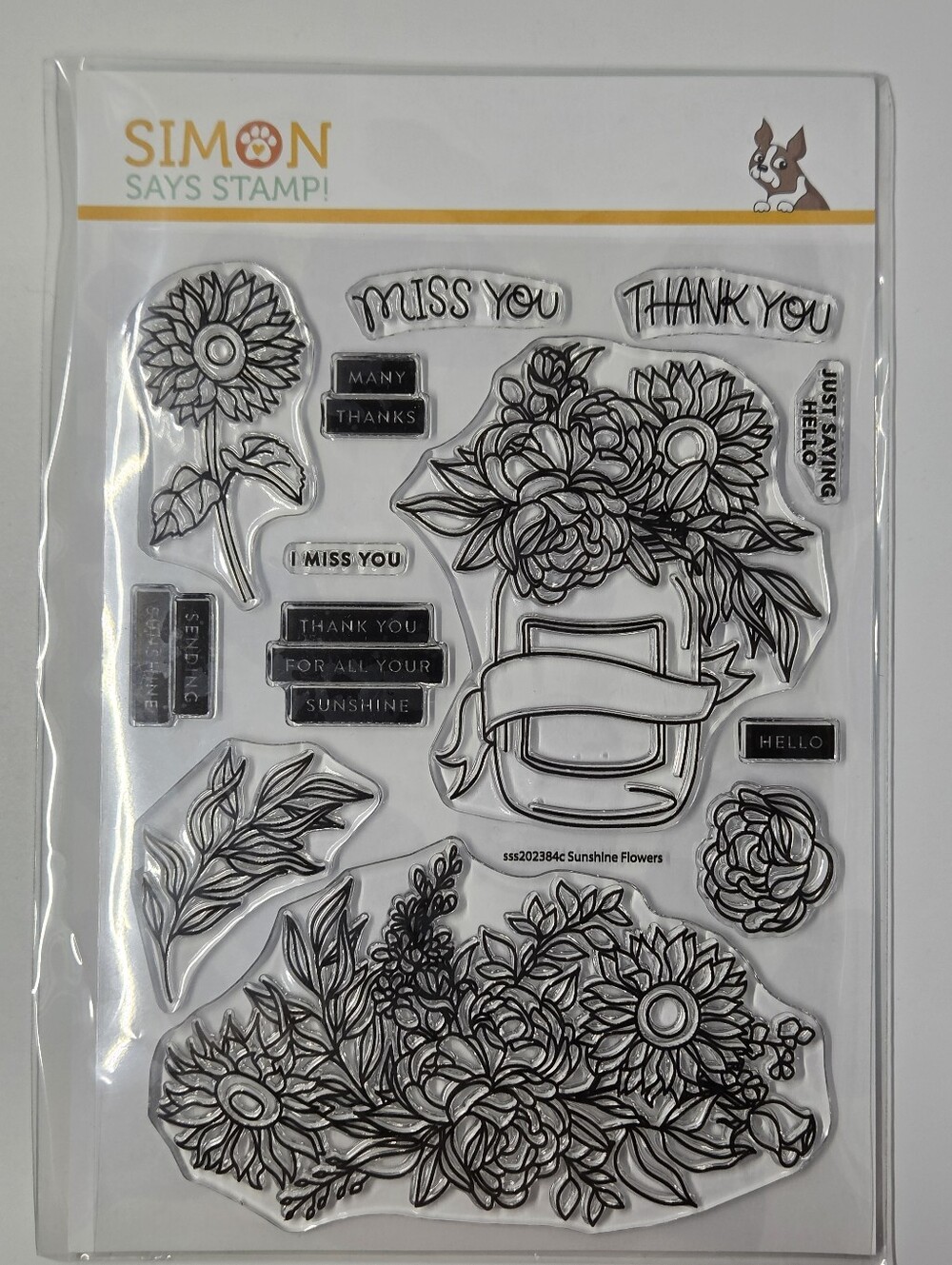 Simon Says Stamp Clear Stamp Set - Sunshine Flowers - sss202384c